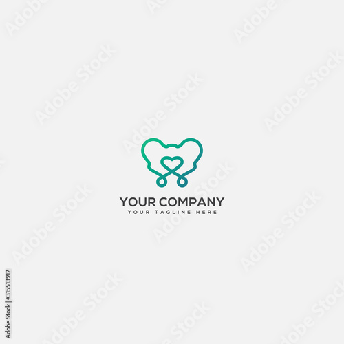 line art pelvic healthy logo, heart pelvic logo, simple pelvic logo