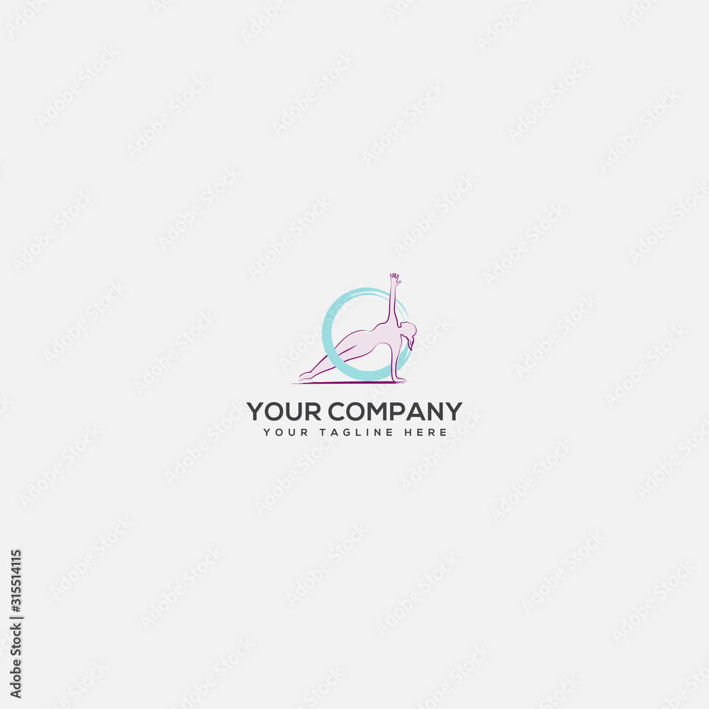 sport center and yoga logo, gymnastic logo, sport women center