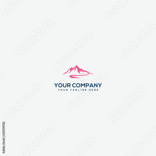 mountain logo, river and mountain logo