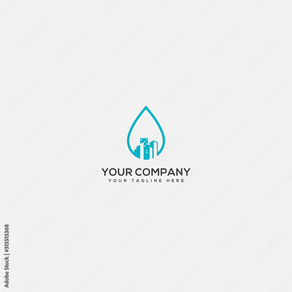 real estate, water and home logo, apartment and water logo real estate, water and home logo, apartment and water logo