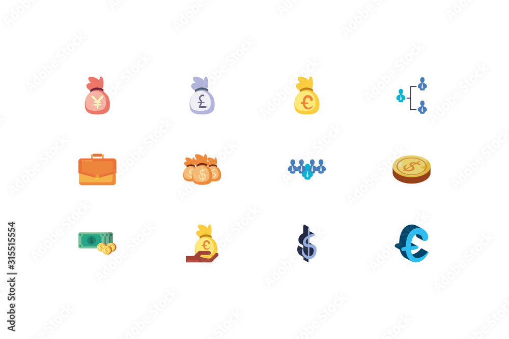 Isolated business icon set vector design