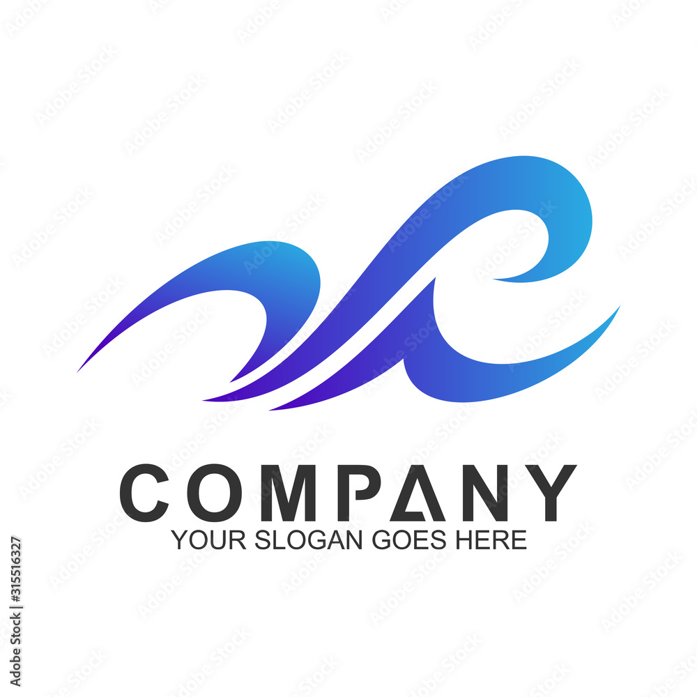 Fototapeta premium wave logo, water splash vector, abstract wave icon