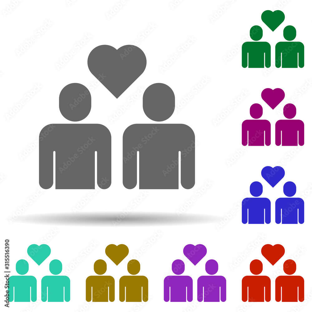 Friendship, love in multi color style icon. Simple glyph, flat vector of Friendship icons for ui and ux, website or mobile application Friendship, love in multi color style icon. Simple glyph, flat vector of Friendship icons for ui and ux, website or mobile application