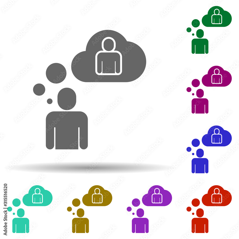 Friendship, thought in multi color style icon. Simple glyph, flat vector of Friendship icons for ui and ux, website or mobile application Friendship, thought in multi color style icon. Simple glyph, flat vector of Friendship icons for ui and ux, website or mobile application