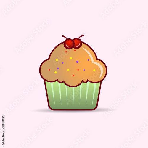 Cupcake clip art. vector illustration 