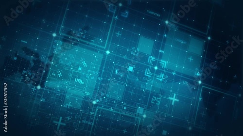 Wallpaper Mural Digital data technology background,Hitech corporate concept,Grid tech animate presentation.	 Torontodigital.ca