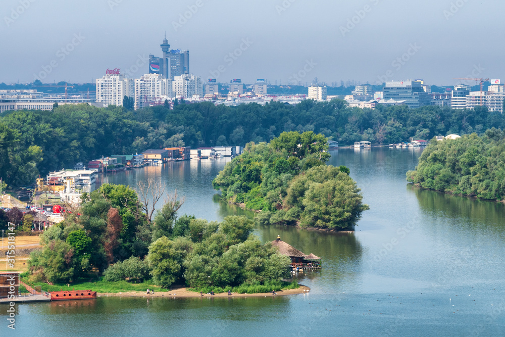 Fototapeta premium Danube River in Belgrade, Serbia
