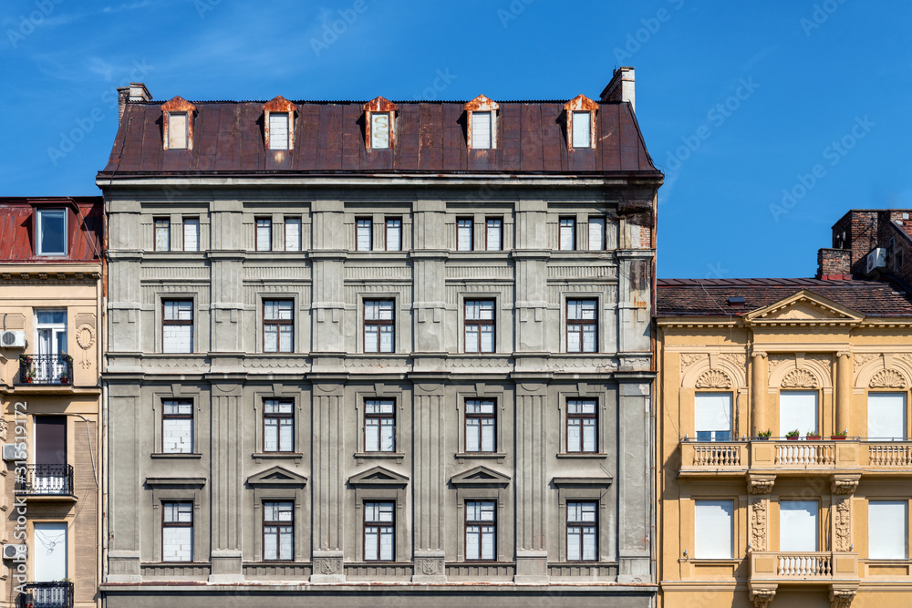 Colorful and bright European building facades 