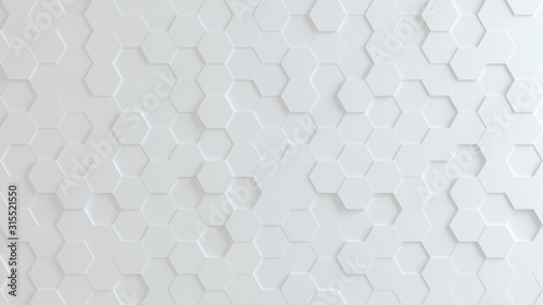 Three dimensional rendering hexagon Abstract solid background