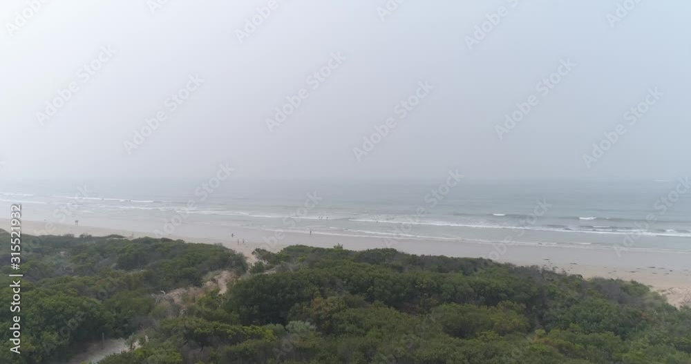 Bushfire Smoke over Beach in Australia 2020 Bushfire Smoke over Beach in Australia 2020