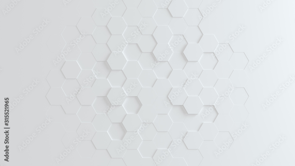 Three dimensional rendering hexagon Abstract solid background