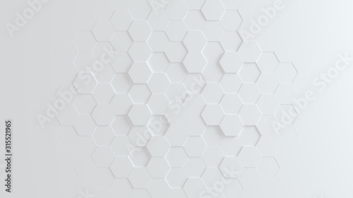Three dimensional rendering hexagon Abstract solid background © 杰 李