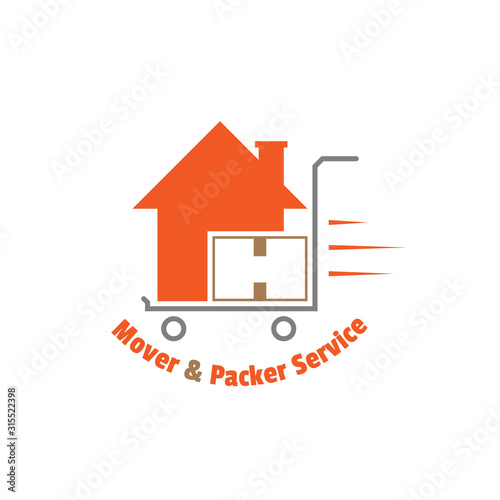 Packer and Mover Service flat Icon vector design. Isolated on white background.