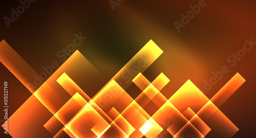 Shiny neon design square shape abstract background. Retro vector abstract design banner template