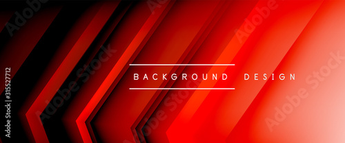 Arrow lines, technology digital template with shadows and lights on gradient background. Trendy simple fluid color gradient abstract background with dynamic straight shadow lines effect