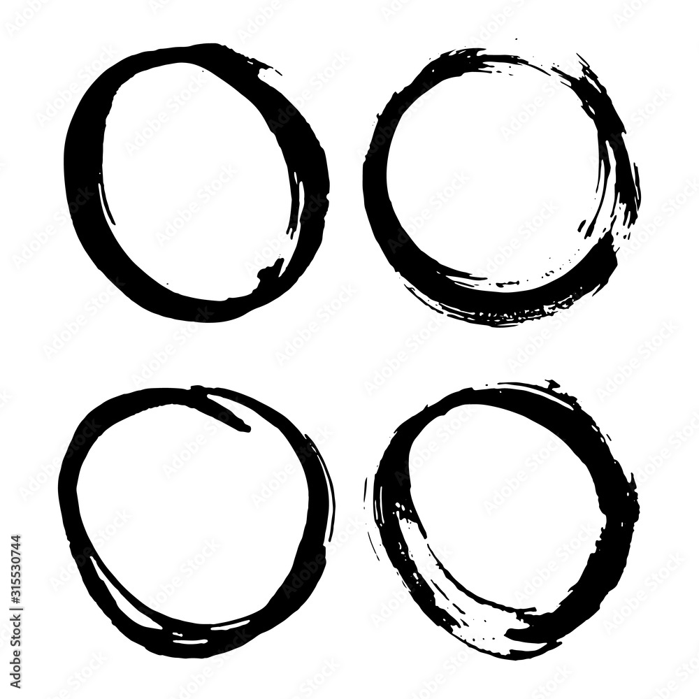 Round Frames, grunge textured hand drawn elements set, vector illustration Round Frames, grunge textured hand drawn elements set, vector illustration