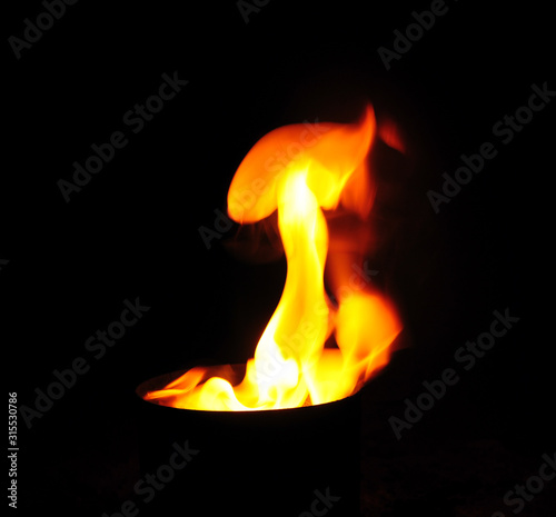 The red flames on a black background.