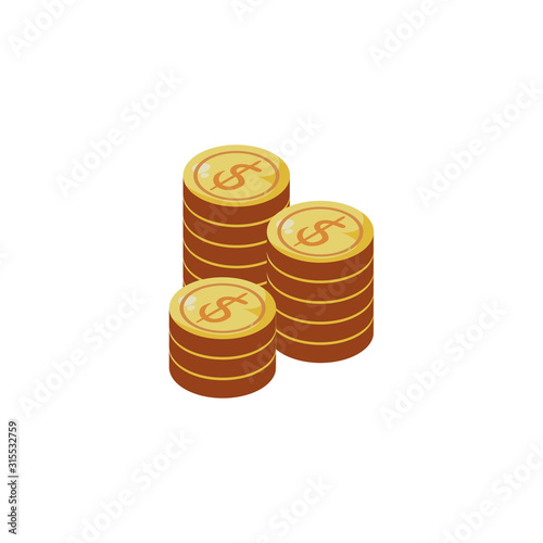 Isolated money coins vector design