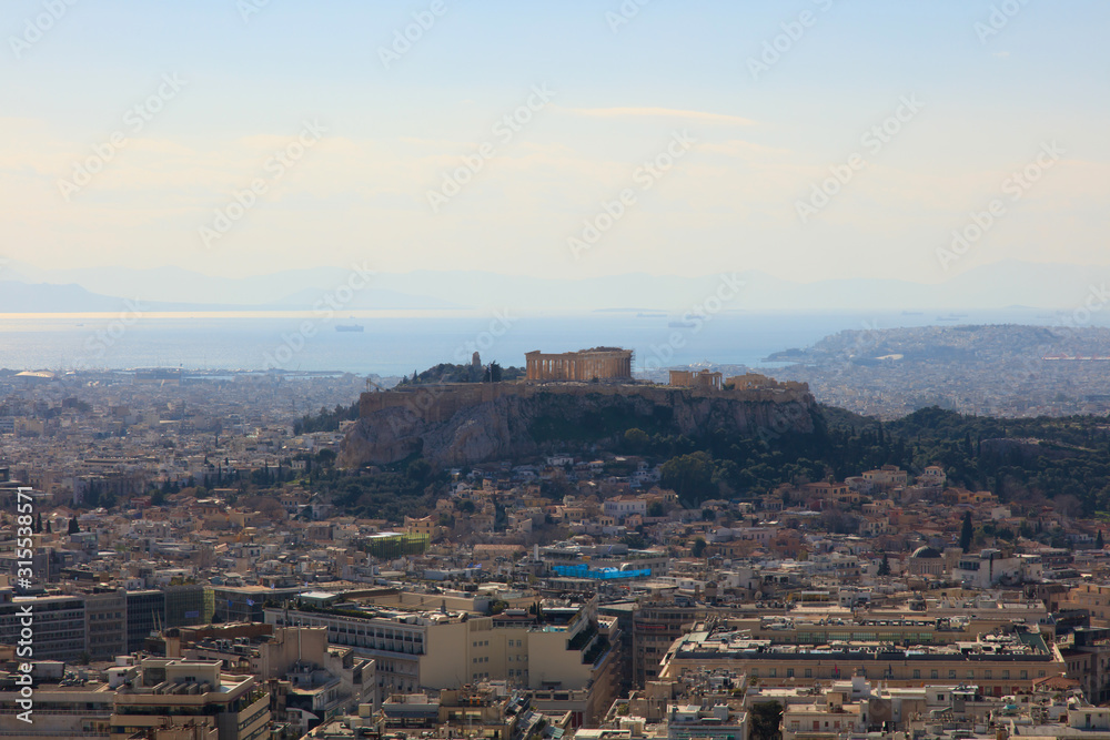 ギリシャ-アテネの街並とパルテノン神殿-