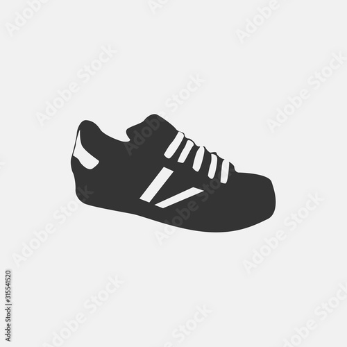 men sneaker shoe fashion wear vector icon