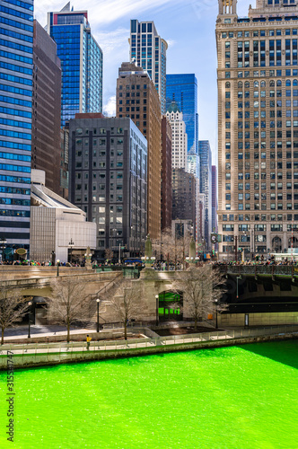 Dyeing River Chicago St' Partick Day.