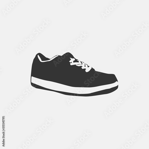 men sneaker shoe fashion wear vector icon