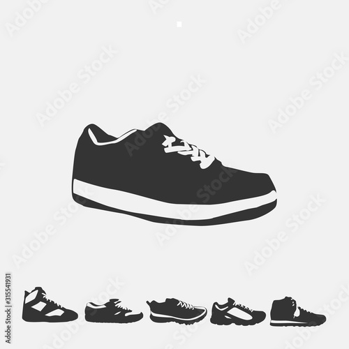 men sneaker shoe fashion wear vector icon