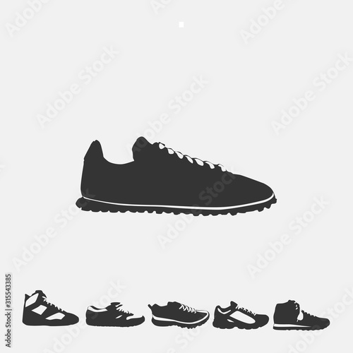men sneaker shoe fashion wear vector icon