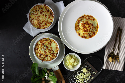 cheese lasagna Italian food style , Vegetarian lasagna