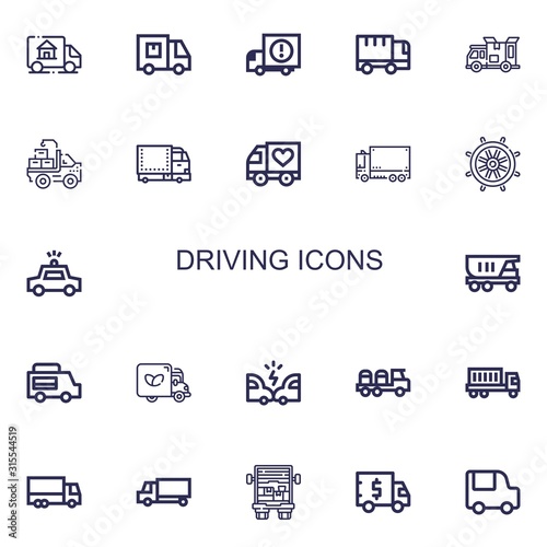 Editable 22 driving icons for web and mobile