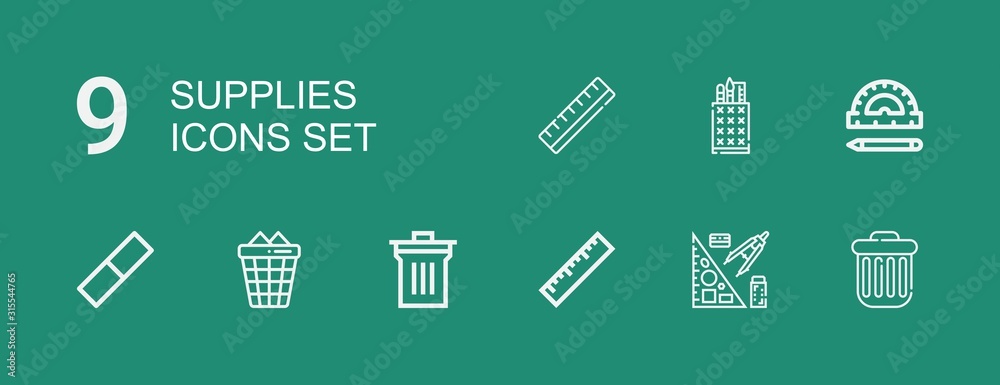 Editable 9 supplies icons for web and mobile Editable 9 supplies icons for web and mobile