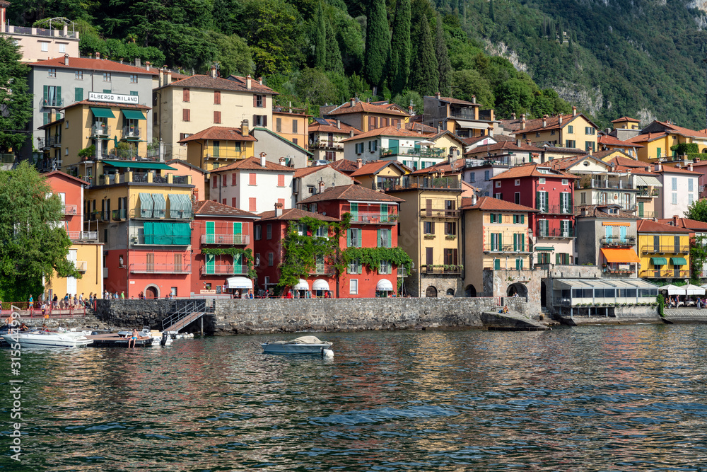 Beautiful waterfront town in Lake Como, Italy