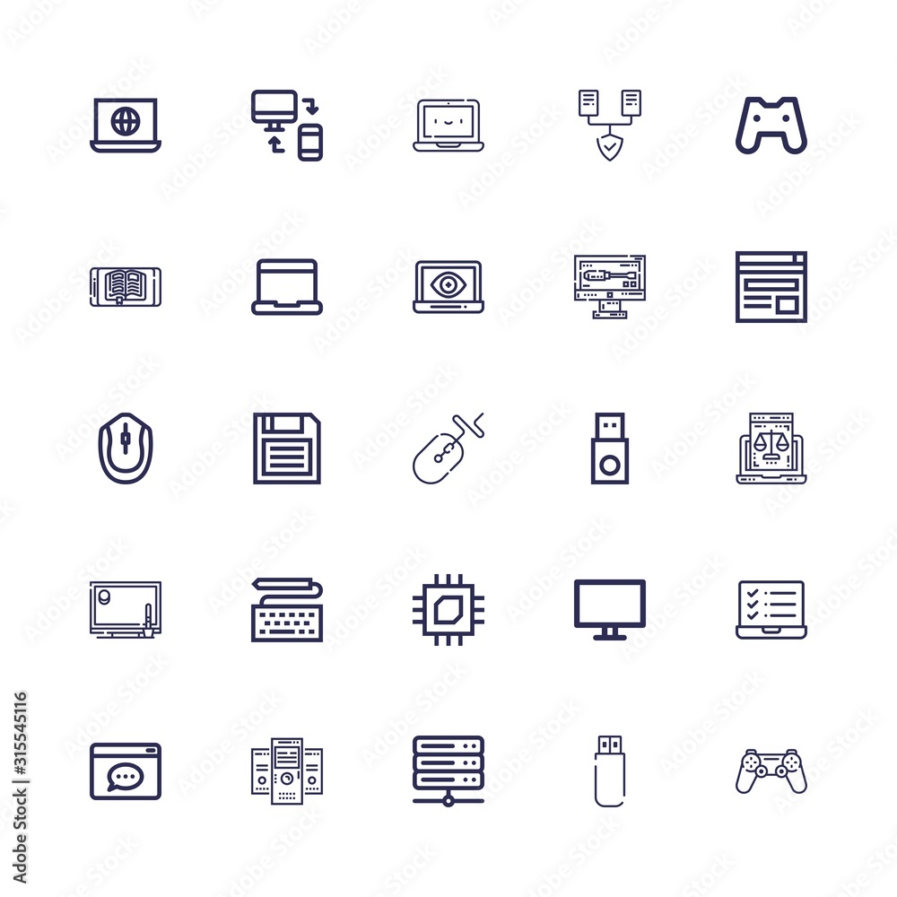 Editable 25 pc icons for web and mobile