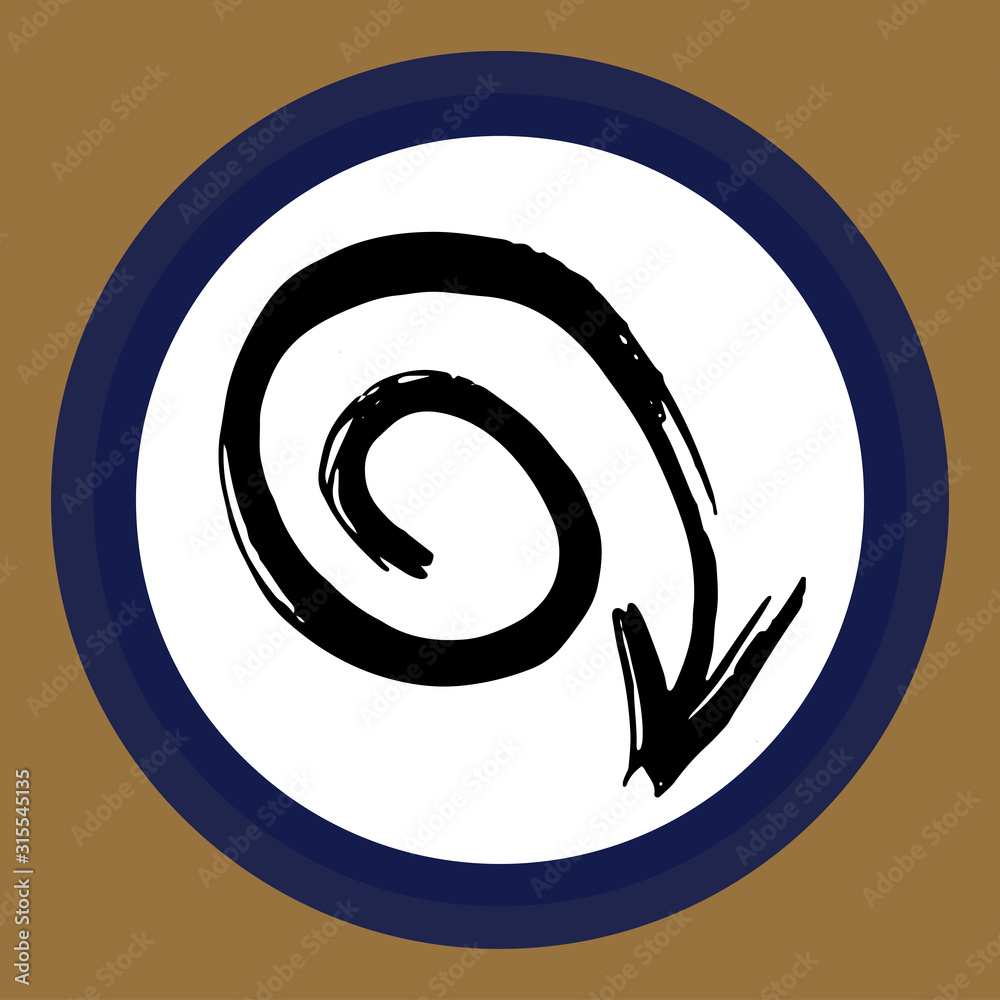 A separate isolated black arrow drawn by hand. Multi-directional arrows on a white circle. Direction and aiming can be used as a separate item or icon. Vector eps illustration. A separate isolated black arrow drawn by hand. Multi-directional arrows on a white circle. Direction and aiming can be used as a separate item or icon. Vector eps illustration.