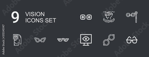 Editable 9 vision icons for web and mobile