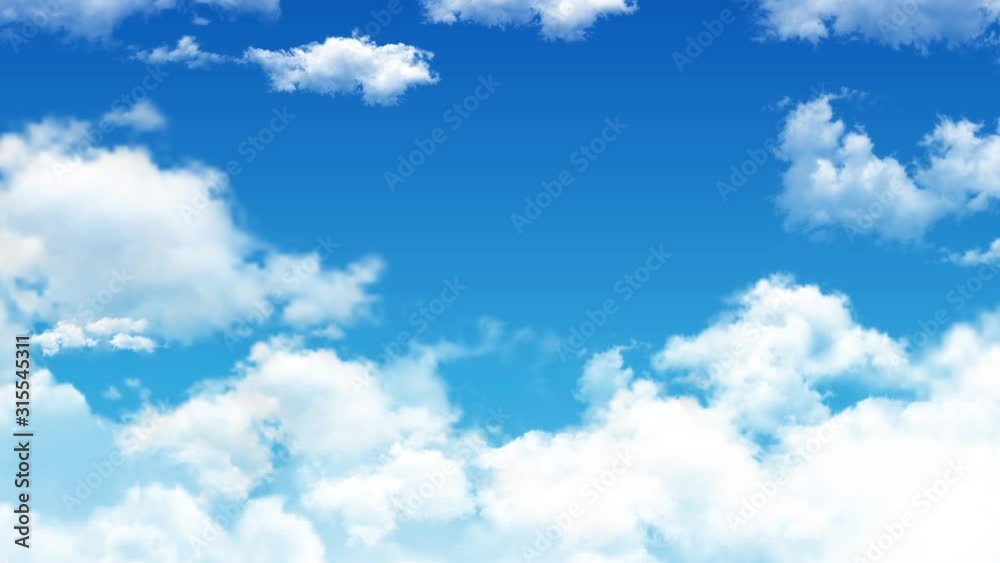 Cloud and sky animate background.Flying through presentation concept.