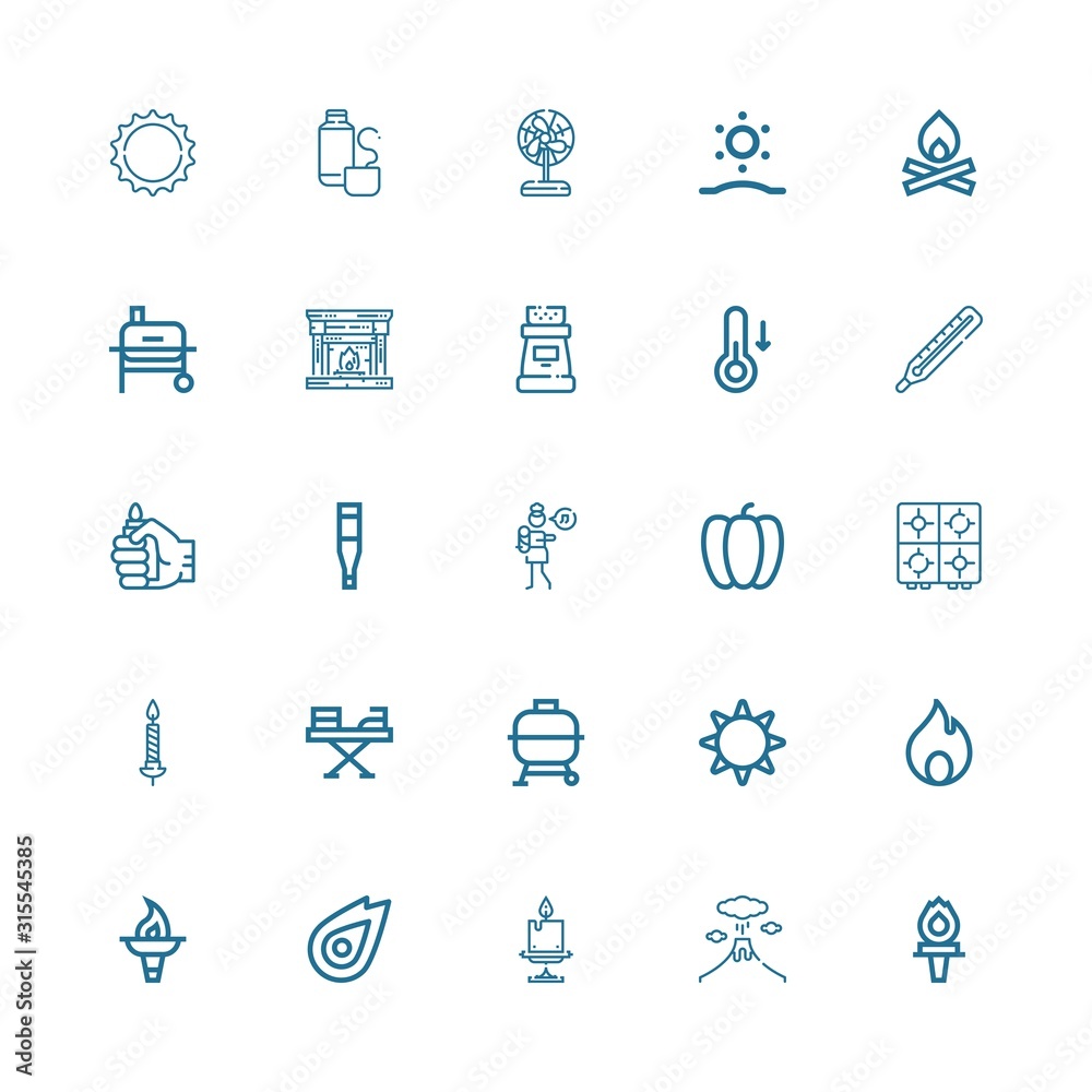 Editable 25 heat icons for web and mobile Editable 25 heat icons for web and mobile