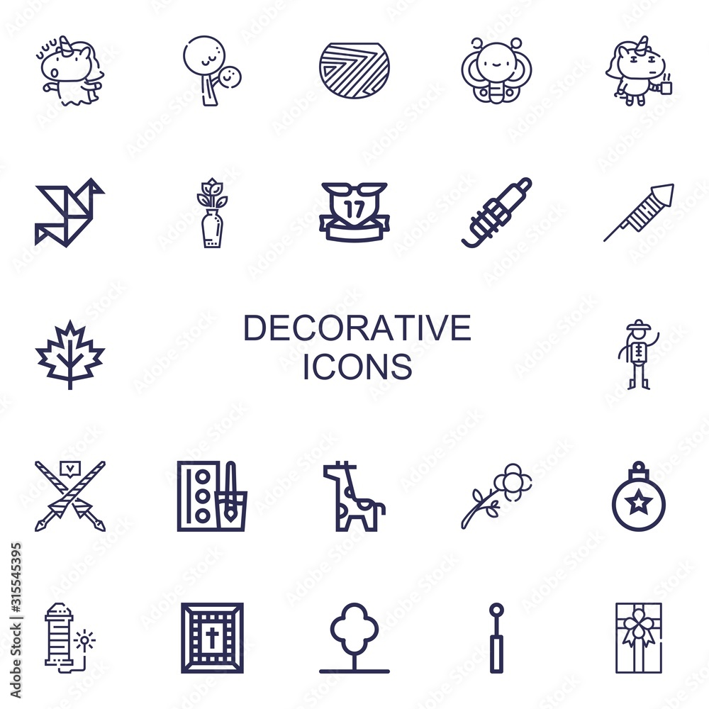 Editable 22 decorative icons for web and mobile
