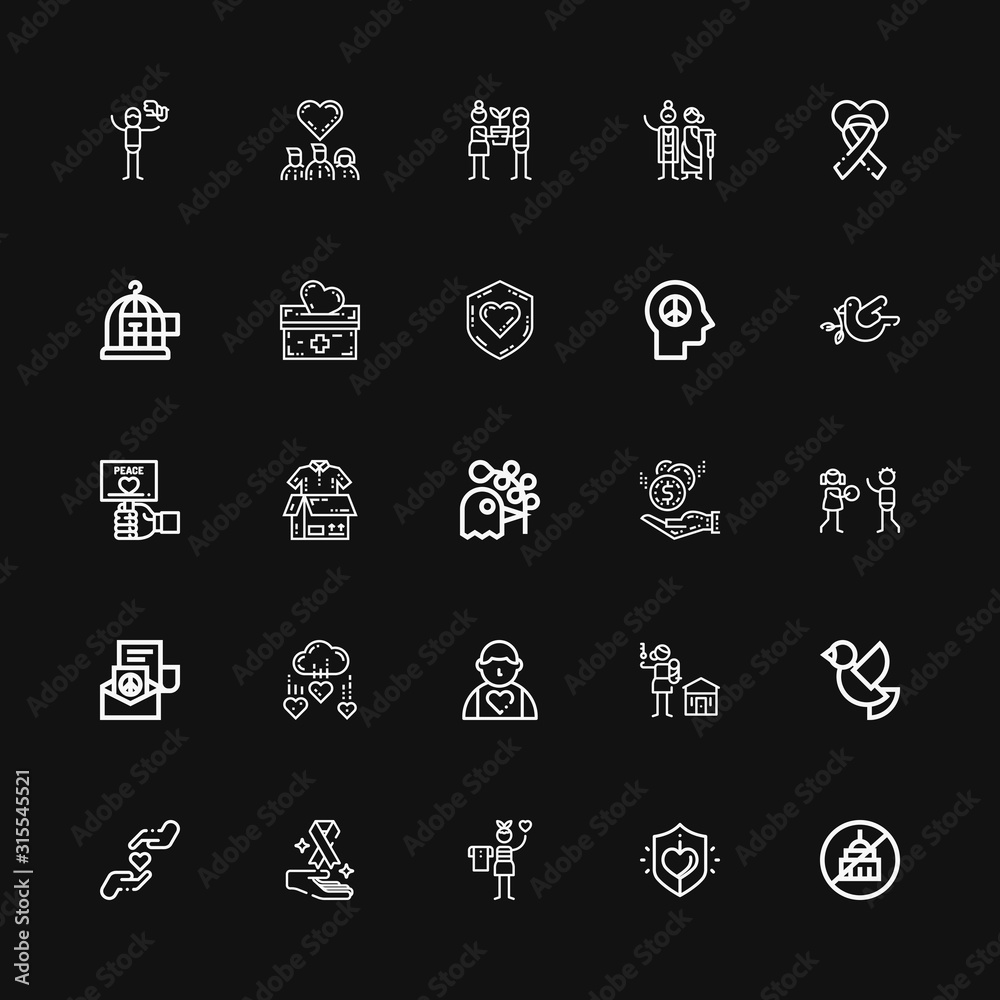 Editable 25 hope icons for web and mobile
