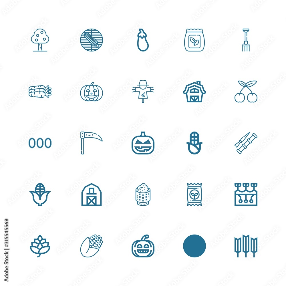 Editable 25 harvest icons for web and mobile Editable 25 harvest icons for web and mobile
