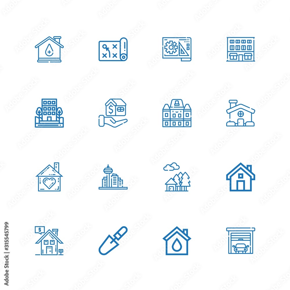 Editable 16 estate icons for web and mobile Editable 16 estate icons for web and mobile