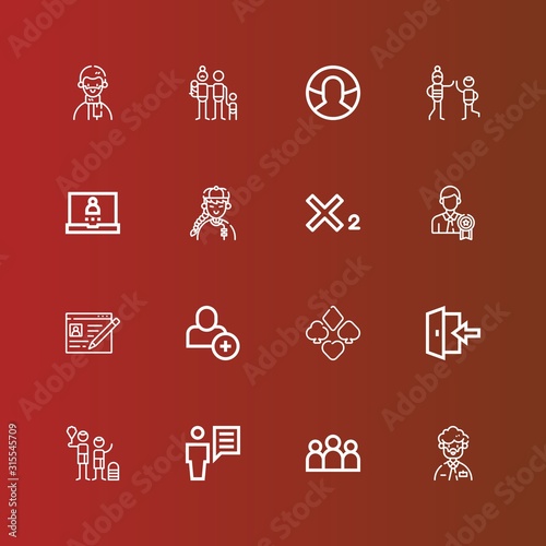 Editable 16 member icons for web and mobile