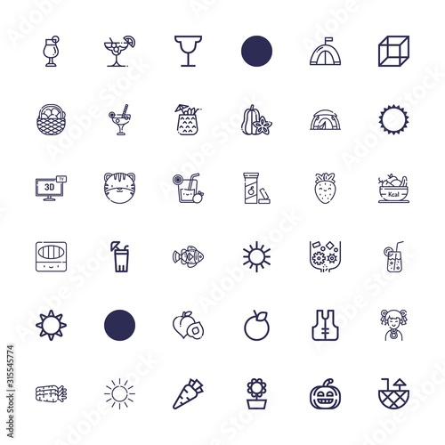 Editable 36 orange icons for web and mobile