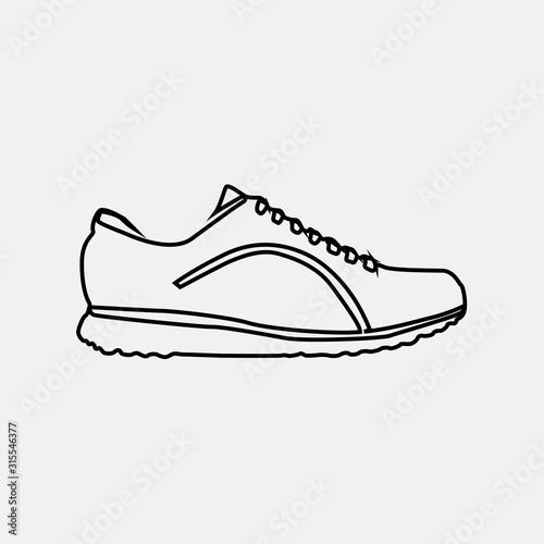men sneaker shoe fashion wear vector icon