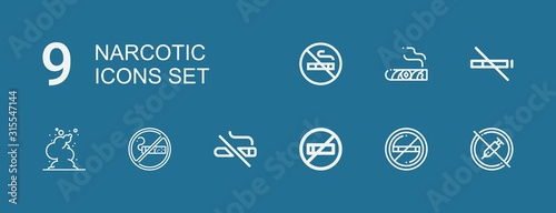 Editable 9 narcotic icons for web and mobile