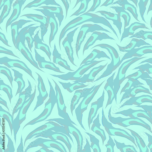 Seamless pattern of abstract tricolor torn shapes. Texture for f