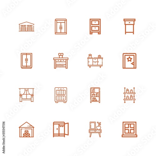 Editable 16 shelf icons for web and mobile