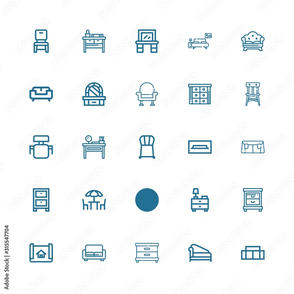 Editable 25 sofa icons for web and mobile