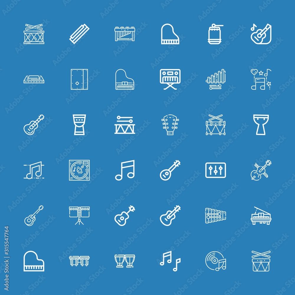 Editable 36 piano icons for web and mobile Editable 36 piano icons for web and mobile