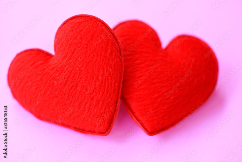 Valentine day background with red heart on pink background - Valentine's day hearts cute love banner or greeting card Valentine day background with red heart on pink background - Valentine's day hearts cute love banner or greeting card
